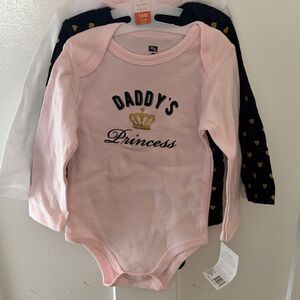 Hudson Baby Pink Bodysuit with Gold Crown Print